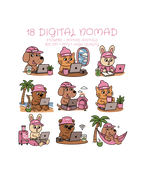 Conjunto 18 Animais Nómadas Digitais – PNG Download Digital