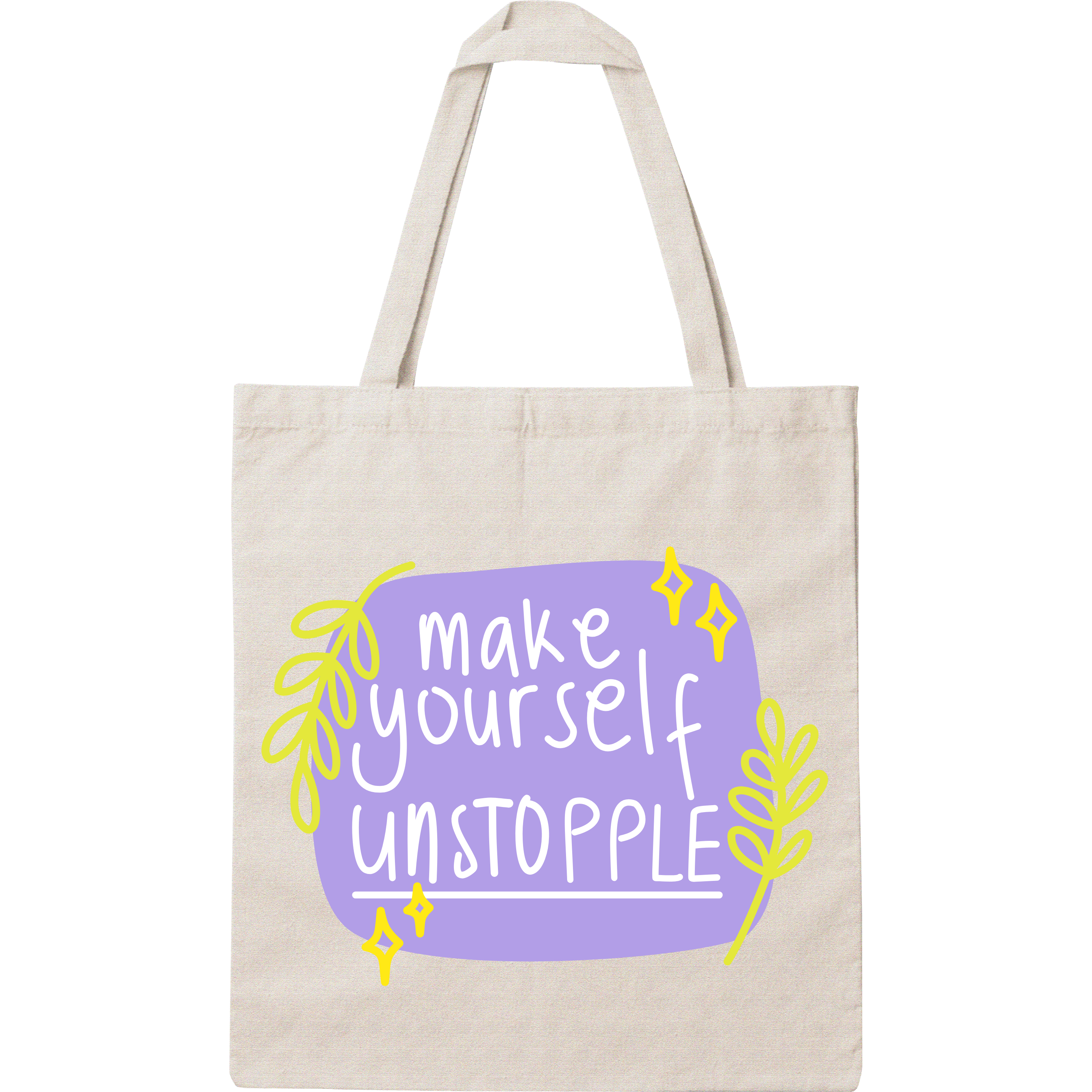Tote Bag Personalizada com Frase | Coleção Estilo de Vida em Algodão Natural com Impressão DTF
